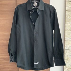 English Laundry men’s black cotton long sleeved shirt, neck 16 1/2 sleeve 34/35